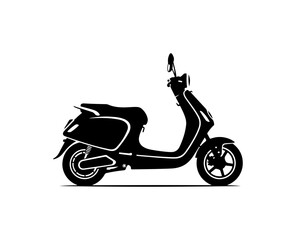 Modern Electric Scooter Vector Silhouette - Minimalist Black Design