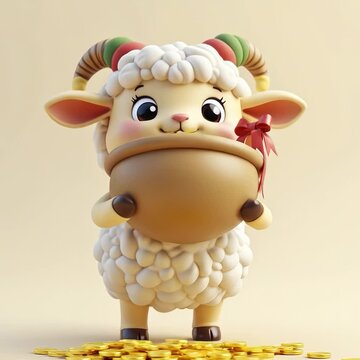 borrego, pascua, animal, dibujos animados, amarilla, beb&eacute;, vacaciones, juguete, dinero, oro, basija, borregos, regalo, rodolfo, a&ntilde;o nuevo, navida, decoraciones, ni&ntilde;o, estatuilla, dorada, religiones, c