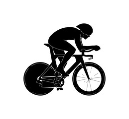 Fototapeta premium Cyclist Silhouette on Road Bike - Minimalist Vector Art