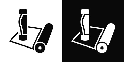 Yoga mat Icon White And Black Background Style