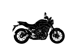 Obraz premium Black Vector Silhouette of Modern Naked Motorcycle