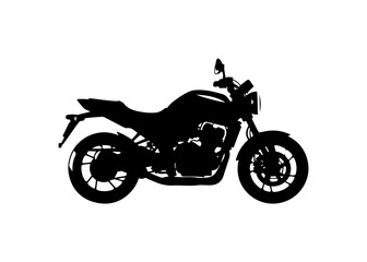 Obraz premium Black Vector Silhouette of Modern Cruiser Motorcycle
