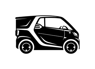 Fototapeta premium Modern Electric Compact Car Vector Silhouette