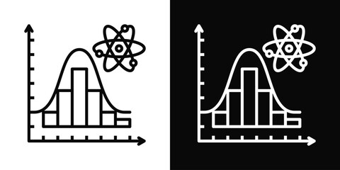 Obraz premium Quantum Wavefunction Icon White And Black Background Style