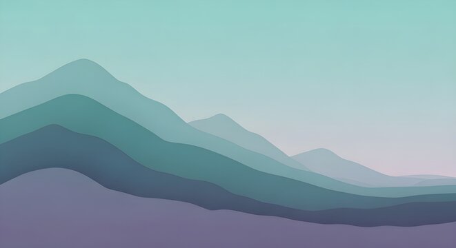 Ilustraci&oacute;n vectorial de monta&ntilde;as, cresta en la neblina de la ma&ntilde;ana, vista panor&aacute;mica