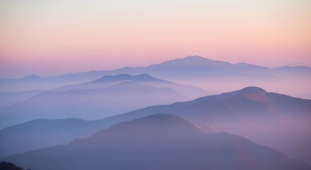 Fototapeta premium relajante paisaje de montaña en colores pastel con suaves tonos rubor y lavanda papel tapiz minimalista generado