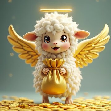 borrego, pascua, animal, dibujos animados, amarilla, beb&eacute;, vacaciones, juguete, dinero, oro, basija, borregos, regalo, rodolfo, a&ntilde;o nuevo, navida, decoraciones, ni&ntilde;o, estatuilla, dorada, religiones, c