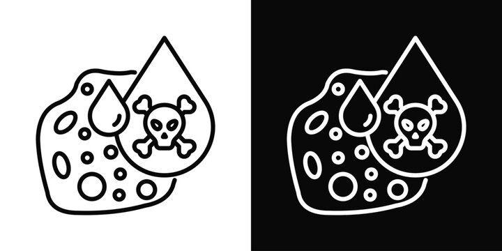 Lead Poisoning Icon White And Black Background Style
