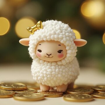 borrego, pascua, animal, dibujos animados, amarilla, beb&eacute;, vacaciones, juguete, dinero, oro, basija, borregos, regalo, rodolfo, a&ntilde;o nuevo, navida, decoraciones, ni&ntilde;o, estatuilla, dorada, religiones, c