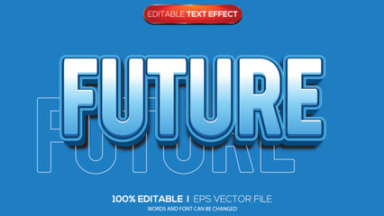 3D text effect future theme