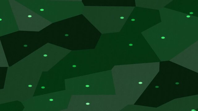 Abstract Dark Green Pattern Morphing Slowly With Glowing Dots