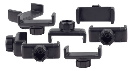 black adjustable smartphone car mount holder, multiple angles