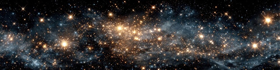 Obraz premium A breathtaking cosmic vista unveils a stunning galaxy illuminated by the radiant glow of countless stars against the inky blackness of deep space night sky.