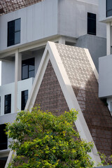 Modern exterior building with triangle shape