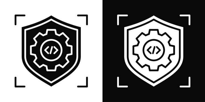 DevSecOps Icon White And Black Background Style
