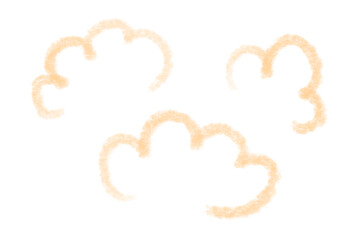 もくもくと立ち上がる温かい湯気や蒸気のイメージ、ほんわかした漫符記号