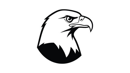 Obraz premium Strong Black and White Eagle Head Vector Graphic Illustration
