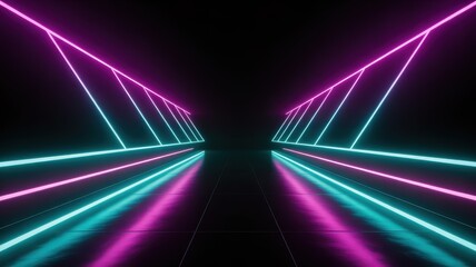 Neon laser beams in dark space