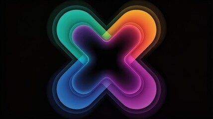 Vibrant interconnected loops forming x shape