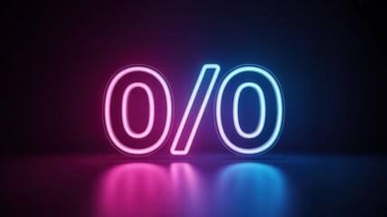 Neon sign with zero over zero ratio