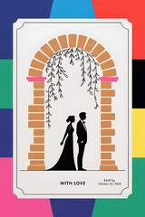 Minimal Wedding Invitation Arch Illustration