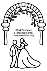 Wedding arch illustration line art