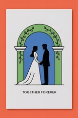 Wedding arch couple illustration