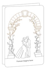 Wedding arch couple illustration