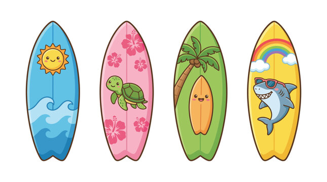 surfboard drawing cartoon