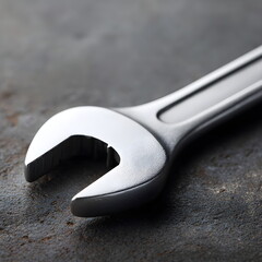 Obraz premium Metal wrench on textured surface in close-up view 