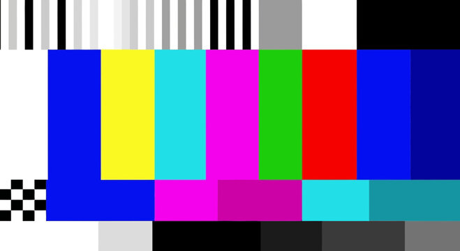 Classic Color Bar Test Pattern Broadcast Calibration Screen