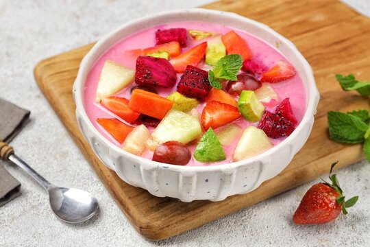 Es Buah or Sop Buah. Fruit soup is a soup that is prepared using fruit as the main ingredient