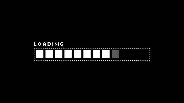 Loading glitch suitable for technologyrelated content, web development tutorials, concept of waitingloading time. Perfect graphic for websites, apps, videos, presentations, banners.