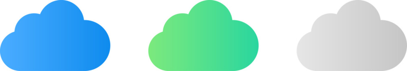 クラウドのアイコン　カラーバリエーションセット