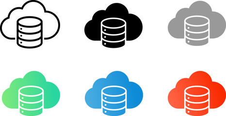 クラウドとサーバーのアイコン　バリエーションセット