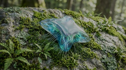 Fototapeta premium Biomorphic ai processor integrated in living rock