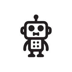 Fototapeta premium Minimal Robot Icons Black Line Vector Set