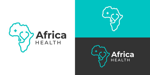 Creative simple africa health logo template. African medical service and health consult logo design vector illustration. © Hi_std