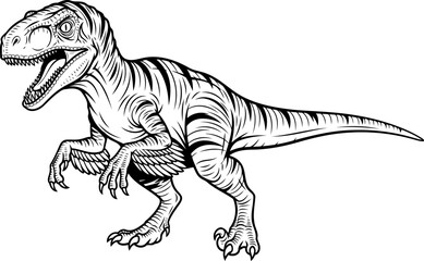 Obraz premium Fierce velociraptor predator running with open jaws