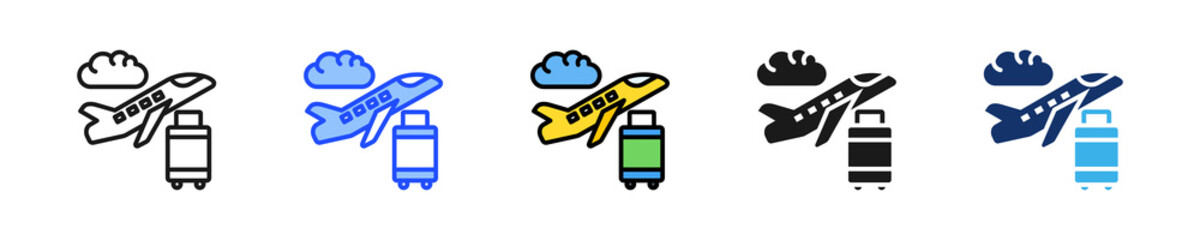 Holiday Flight Icon Collection With Multiple Styles