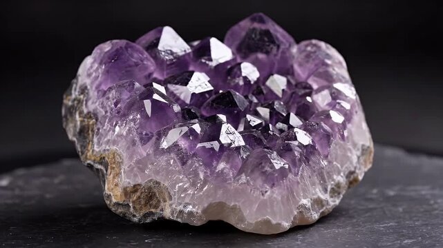 A piece of natural rough cut amethyst crystal