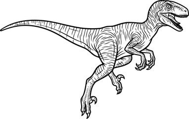 Fototapeta premium Swift velociraptor dinosaur running with sickle claws extended
