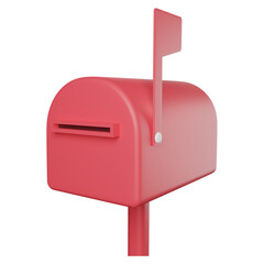 Red mailbox with flag