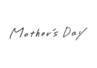 「Mother's Day」の英語手書きロゴ 透過素材 母の日ギフト・販促デザイン用