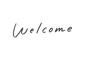 おしゃれな「Welcome」の英語手書きロゴ 透過素材 ウェルカムボード・WEB用