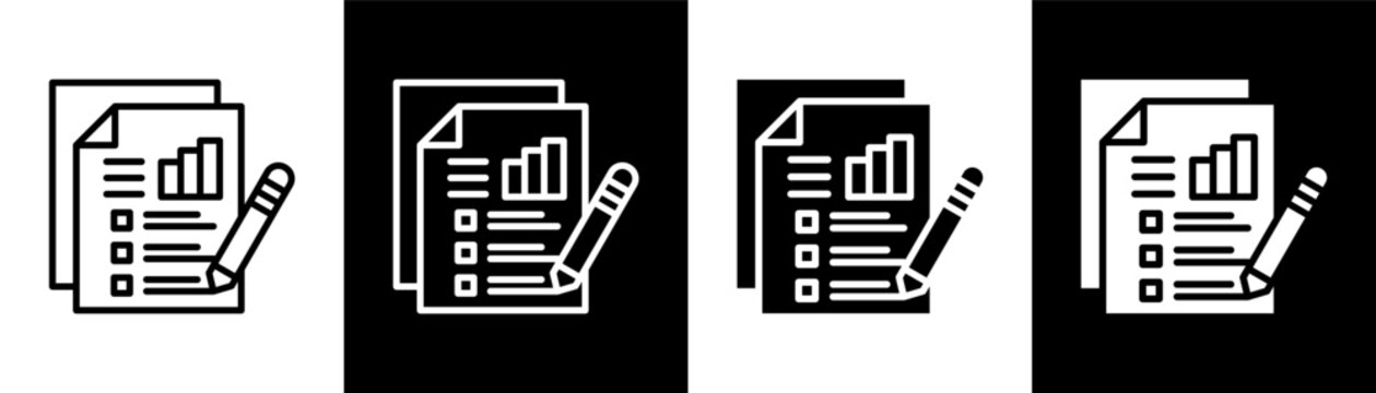 Project Planning white icon set design
