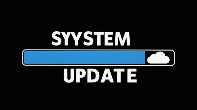System update progress bar loading on black screen