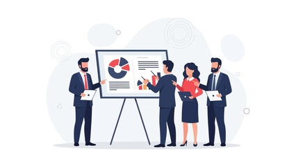 Business Team Analyzing Financial Data Presentation