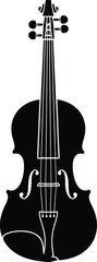 Black violin silhouette with white outline © Graphic Shops