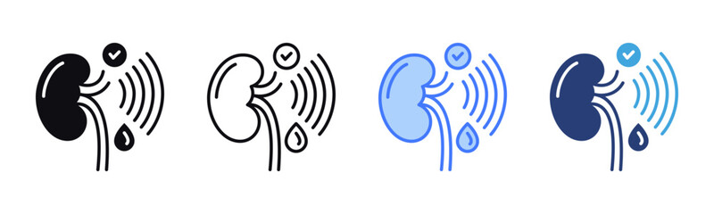 Kidney Check icon sheet multiple style collection